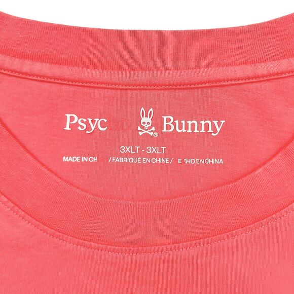 Phycho Bunny Damon Graphic Print Tee Mens 3XL Grapefruit Short Sleeve Cotton - Picture 11 of 11